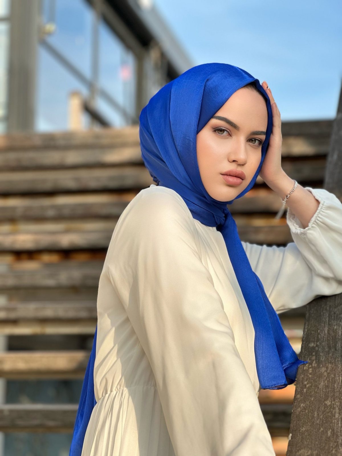 İdol Janjan Şal - Saks Mavisi