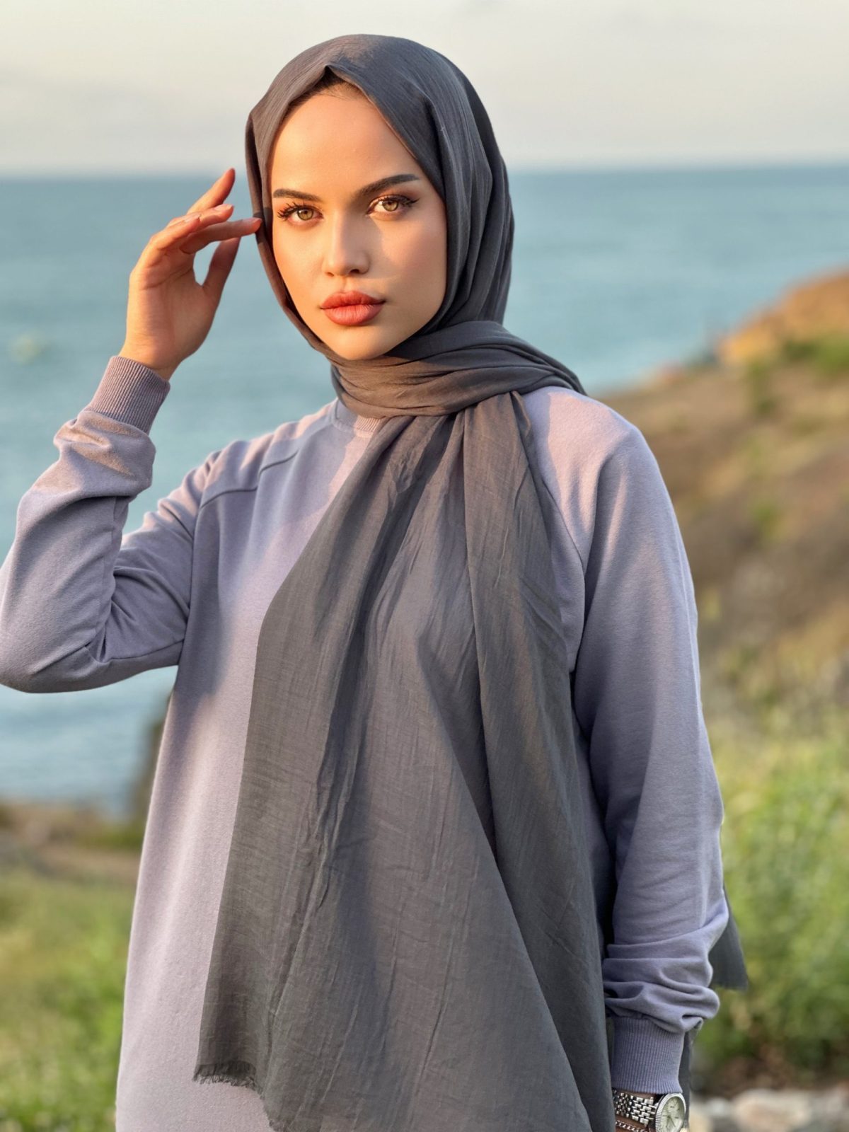 Premium Dubai Şal - Antrasit