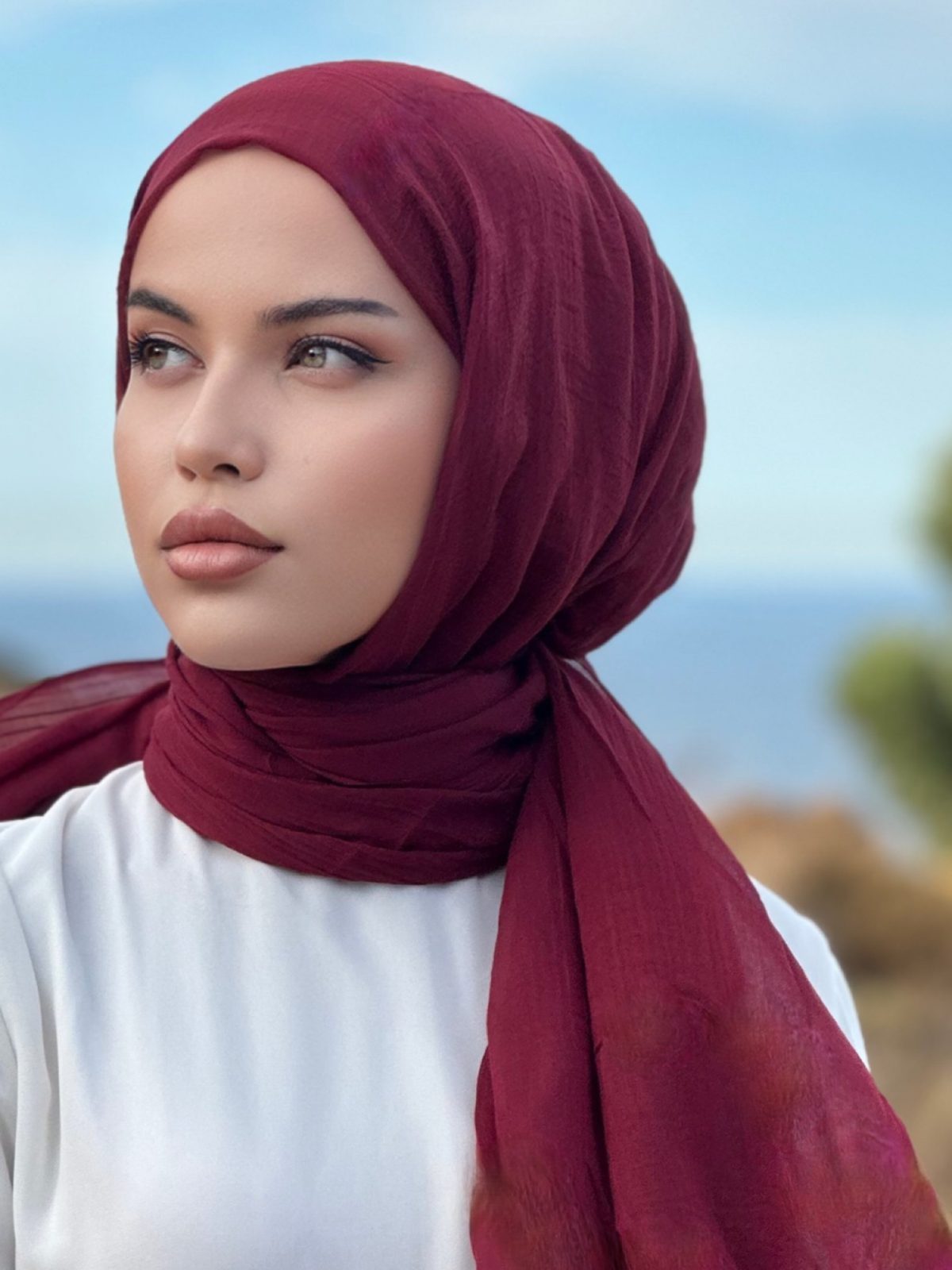 Premium Dubai Şal - Bordo