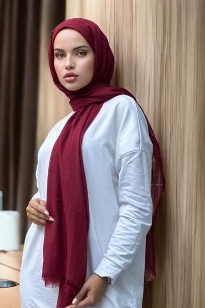 Premium Dubai Şal - Bordo