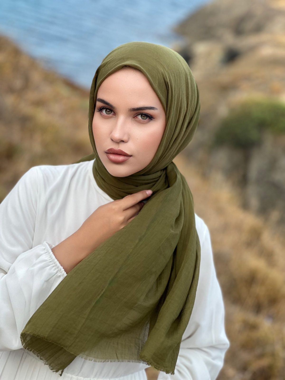 Premium Dubai Şal - Haki