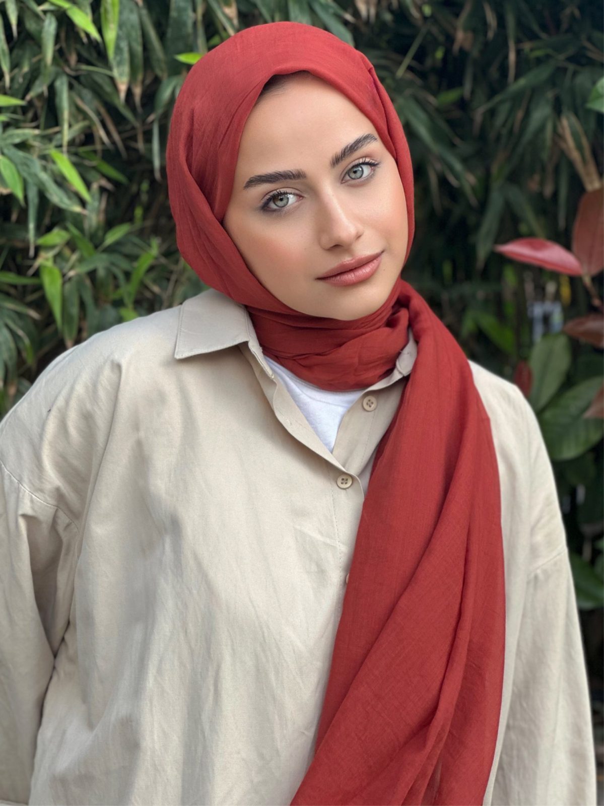 Premium Dubai Şal - Kızıl