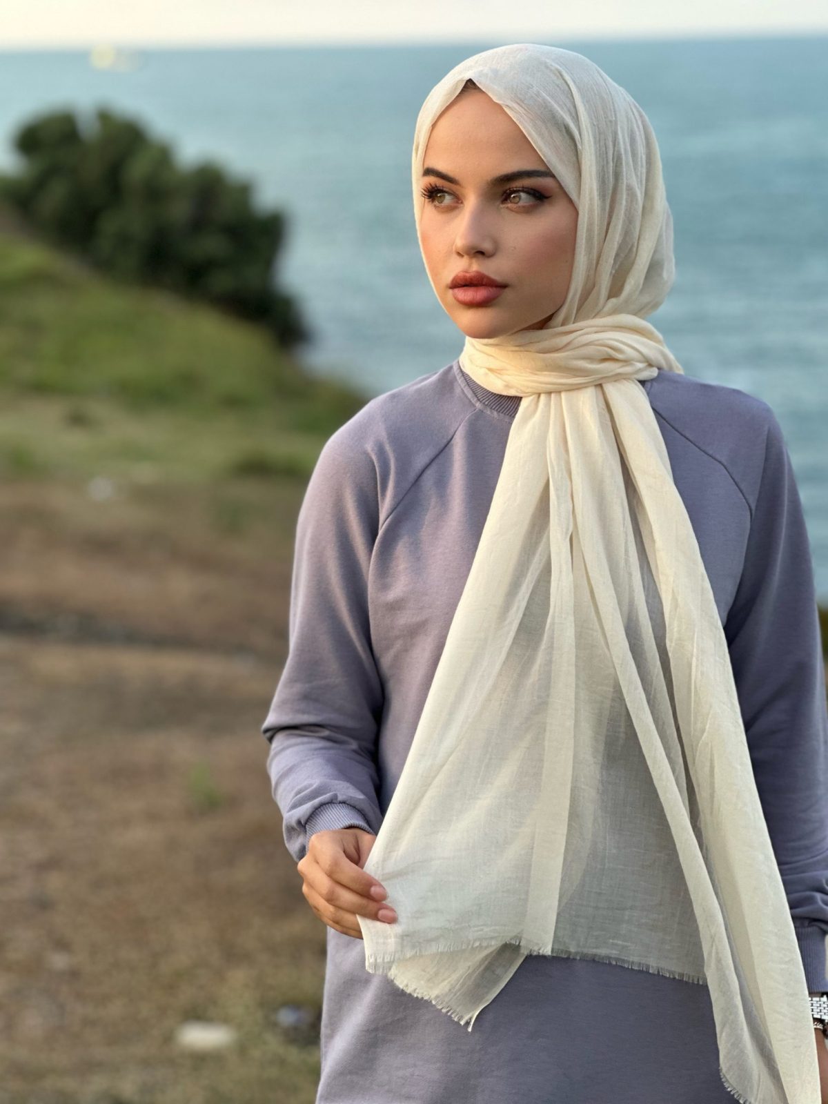 Premium Dubai Şal - Krem