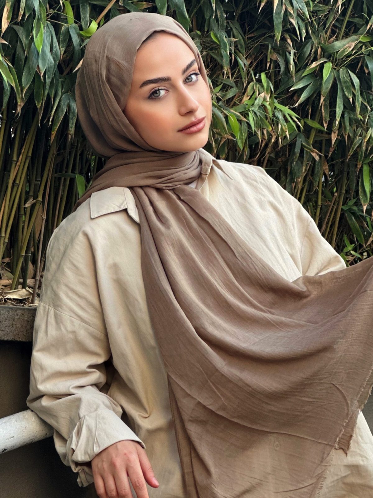 Premium Dubai Şal - Vizon