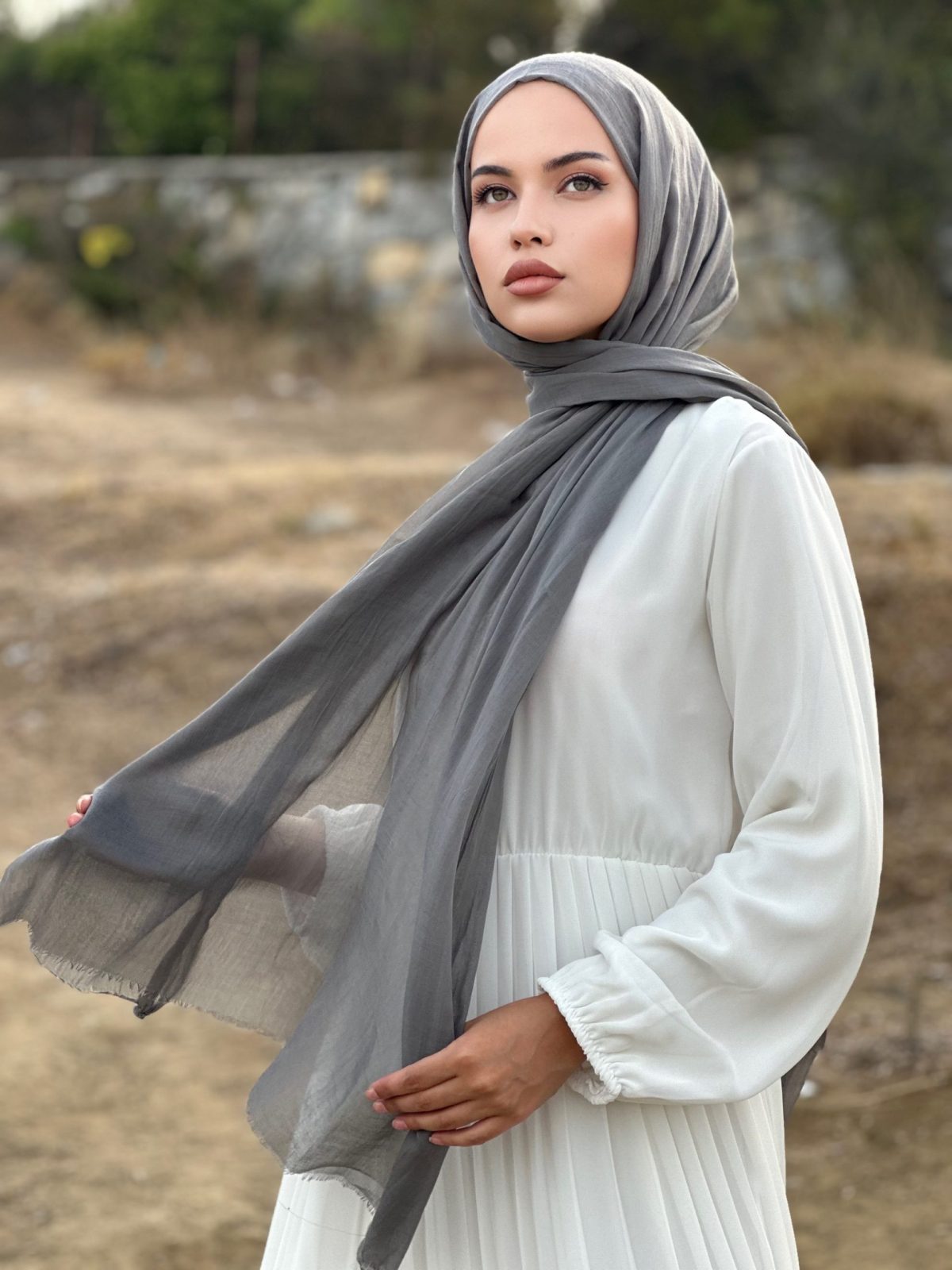 Premium Dubai Şal - Gri