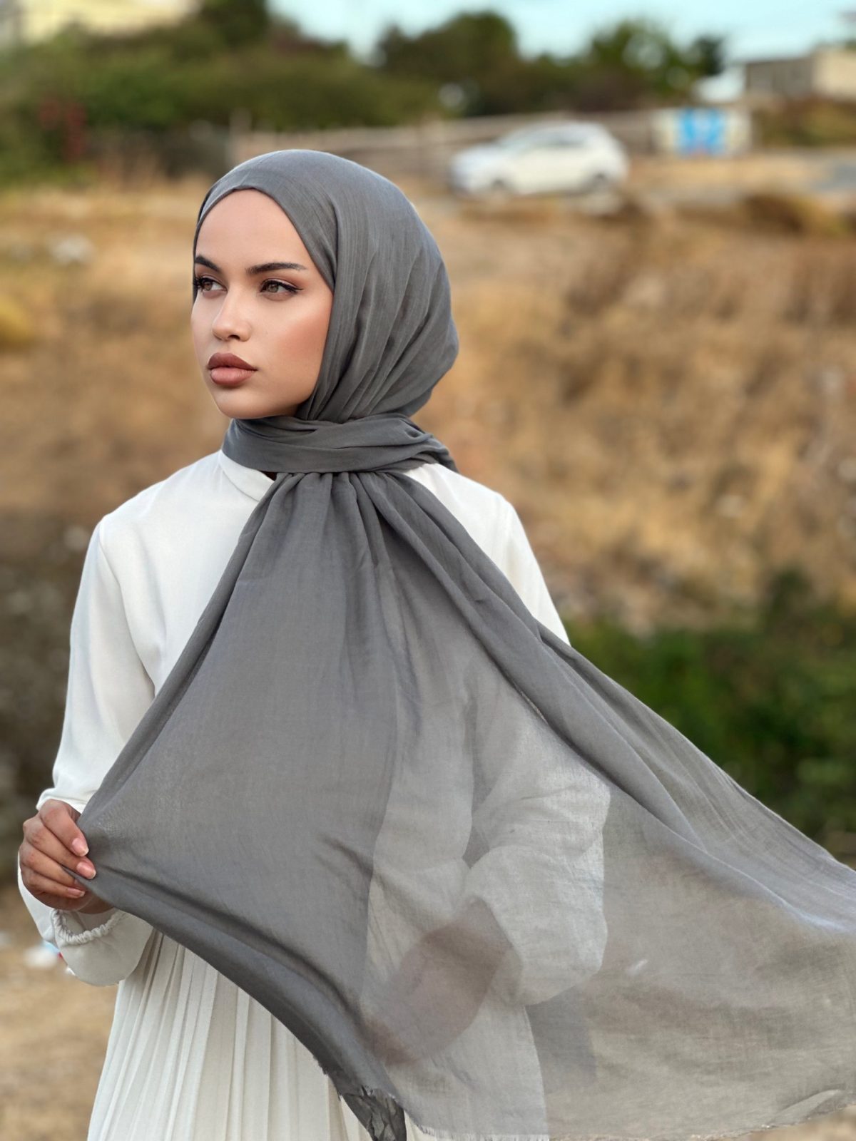 Premium Dubai Şal - Gri