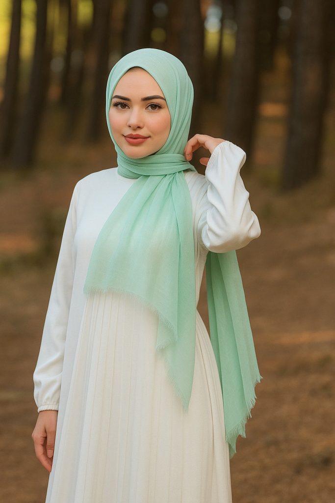 Premium Dubai Şal - Nil Yeşil