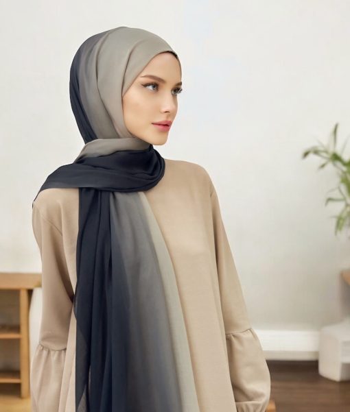 Dubai Degrade Şal - Siyah Latte