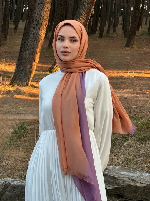 Dubai Degrade Şal - Turuncu Mürdüm