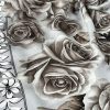 Rose Desen Hint İpeği Şal - Gri