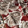 Rose Desen Hint İpeği Şal- Bordo