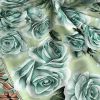 Rose Desen Hint İpeği Şal- Su Yeşili