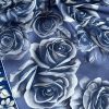 Rose Desen Hint İpeği Şal- İndigo