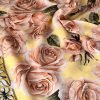 Rose Desen Hint İpeği Şal- Işıltı