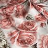 Rose Desen Hint İpeği Şal- Taş