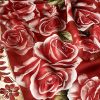 Rose Desen Hint İpeği Şal - Açık Bordo