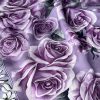 Rose Desen Hint İpeği Şal- Lila