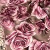 Rose Desen Hint İpeği Şal - Pudra