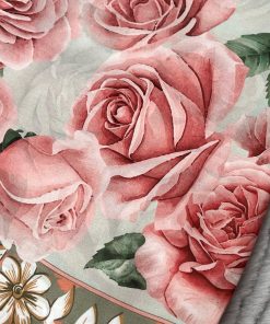 Rose Desen Hint İpeği Şal- Mint Yeşili