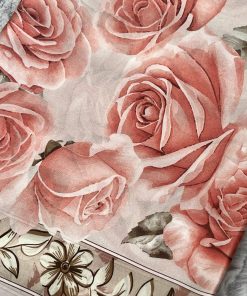 Rose Desen Hint İpeği Şal- Taş