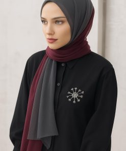 Dubai Degrade Şal - Gri Bordo