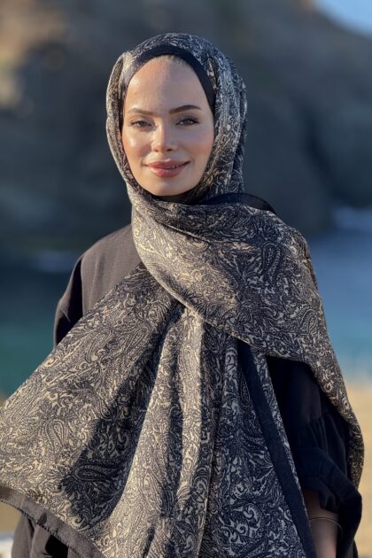 İdol Şal - Bej Siyah