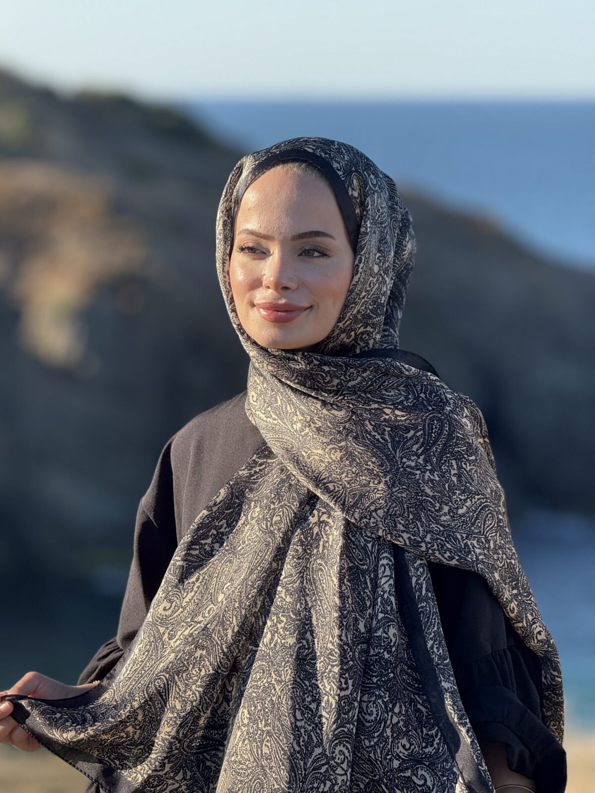 İdol Şal - Bej Siyah