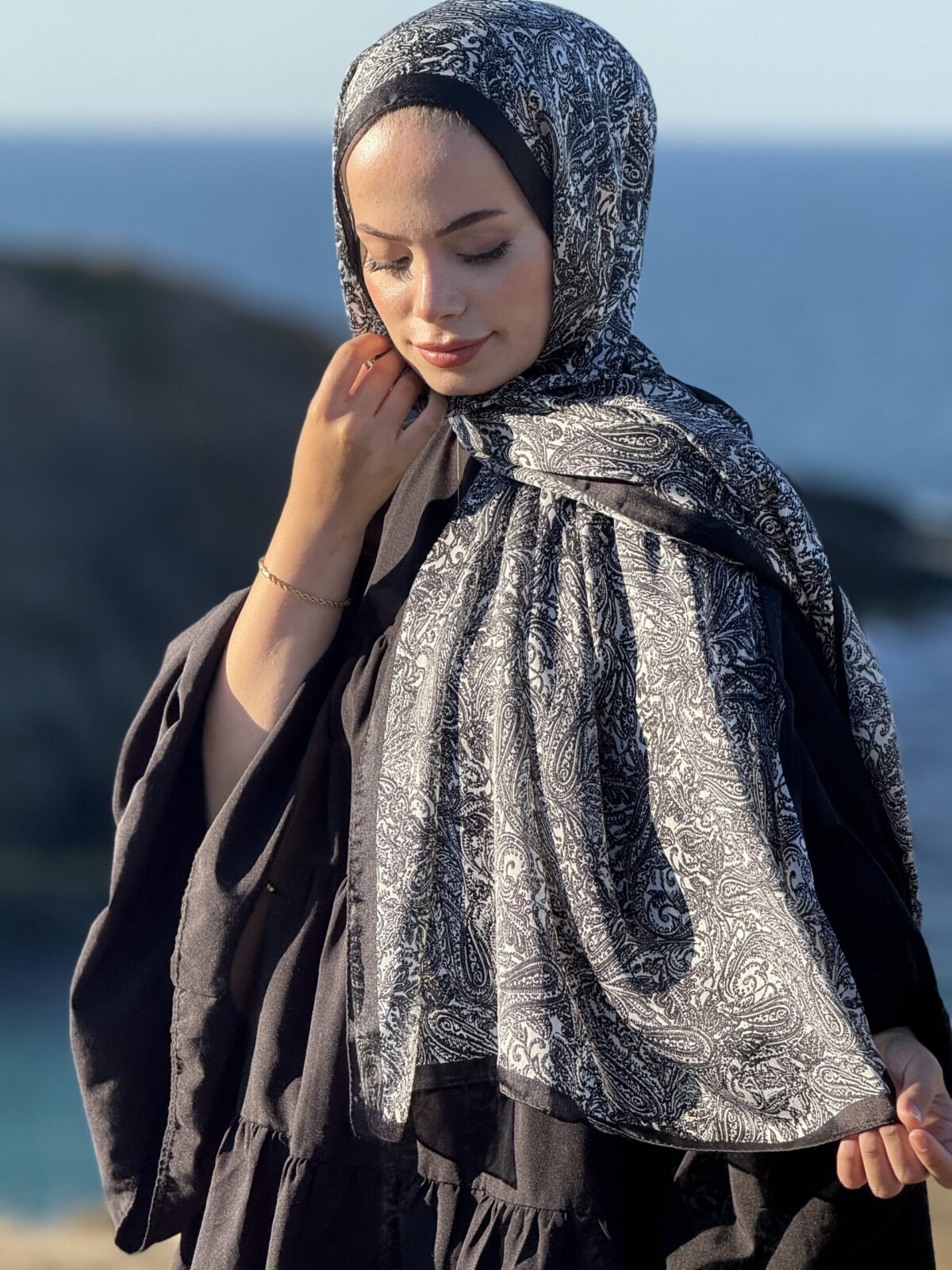 İdol Şal - Siyah Beyaz