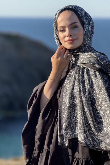 İdol Şal - Siyah Beyaz