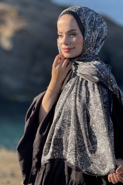 İdol Şal - Siyah Beyaz