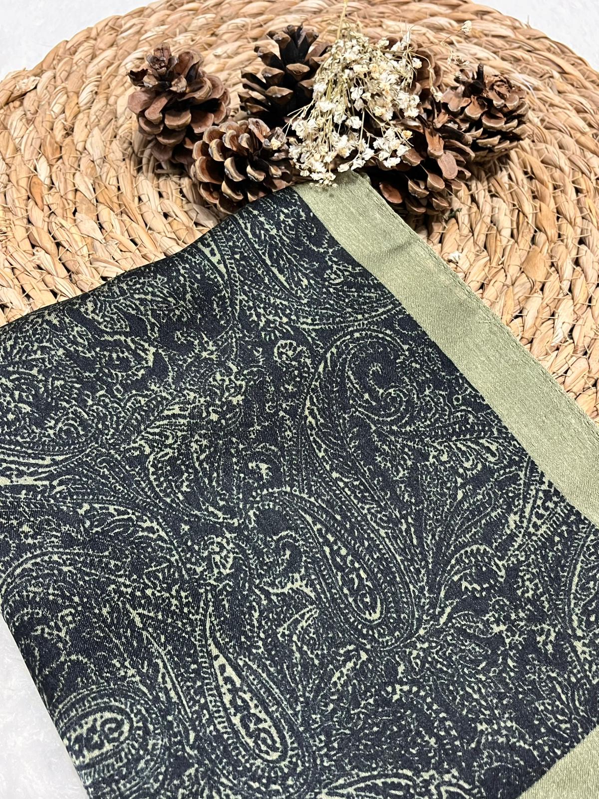 İdol Şal - Haki Siyah