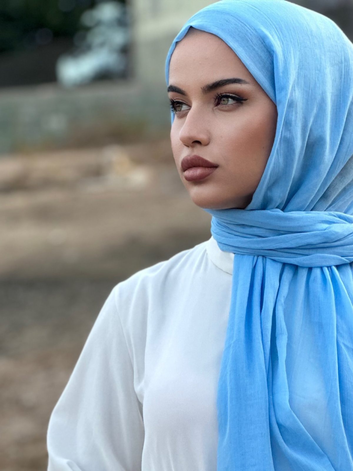 Premium Dubai Şal - Bebe Mavi