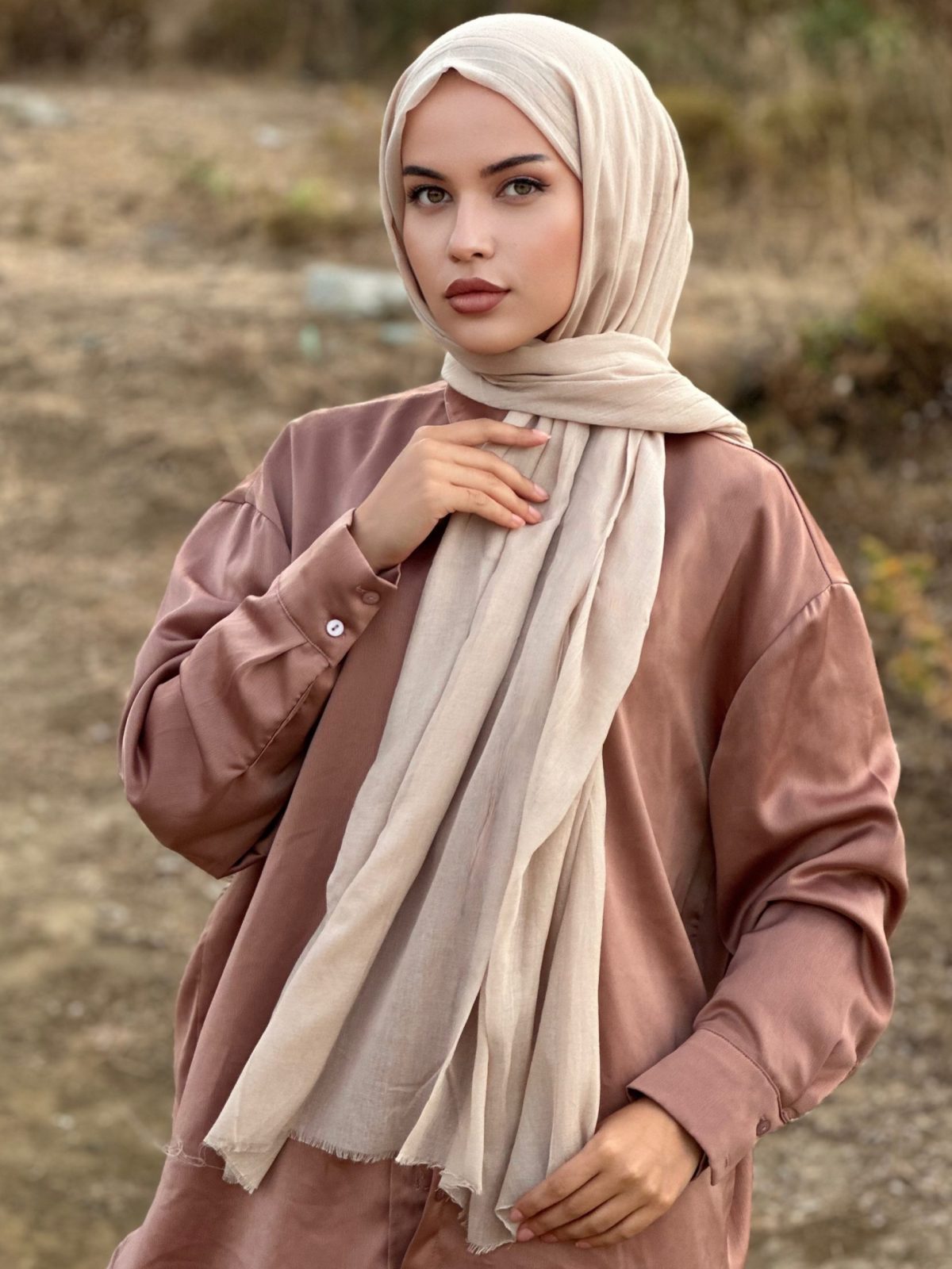 Premium Dubai Şal - Bej