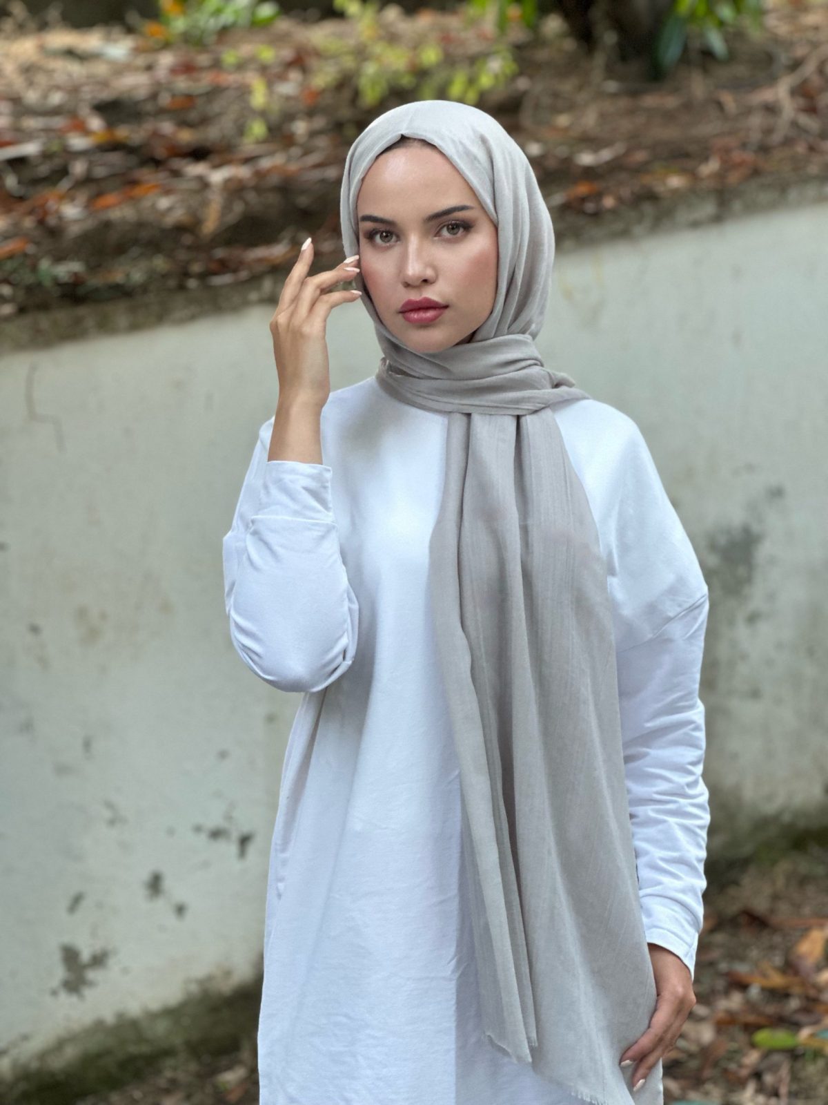 Premium Dubai Şal - Gri Soft