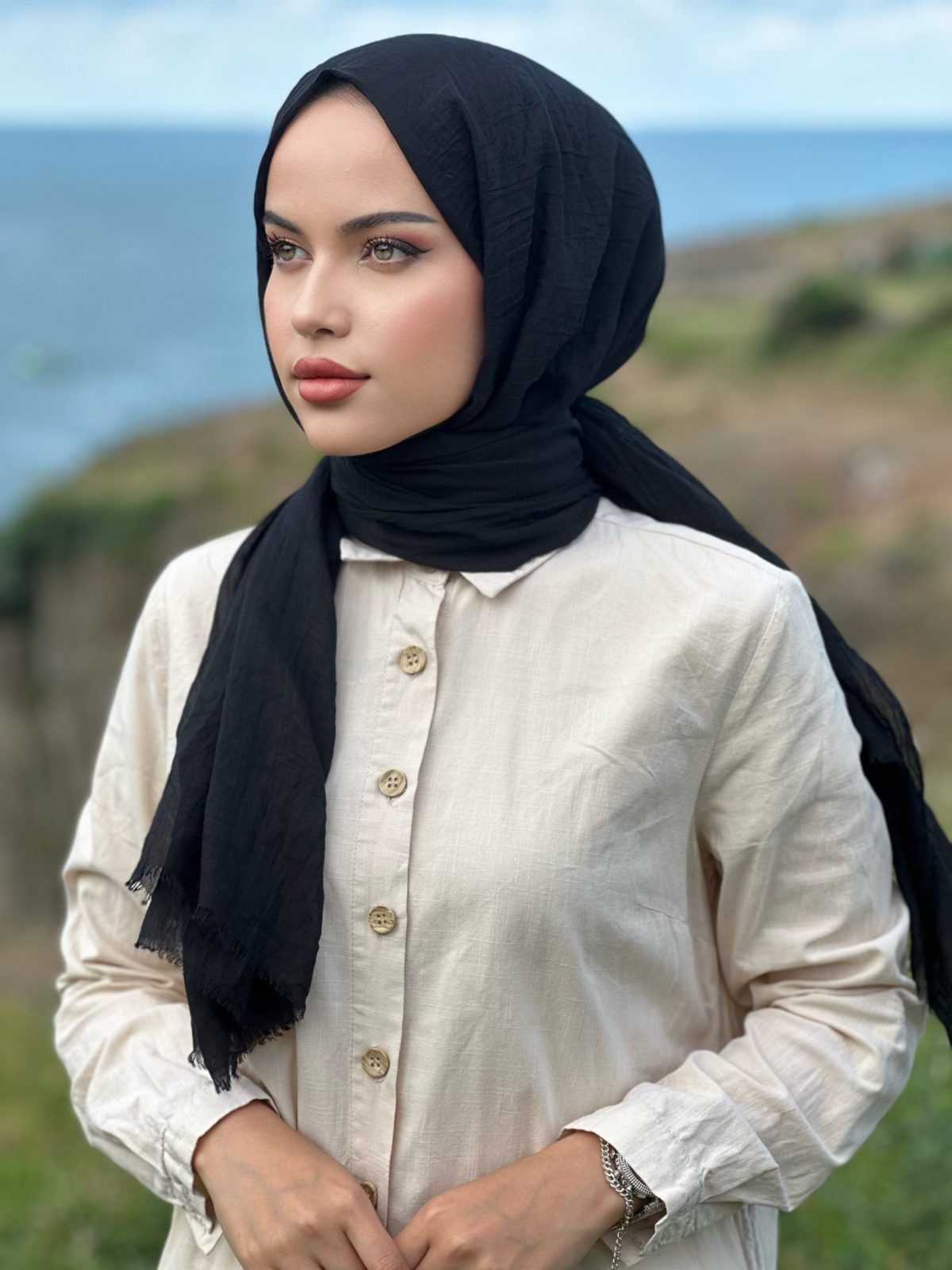 Premium Dubai Şal - Siyah