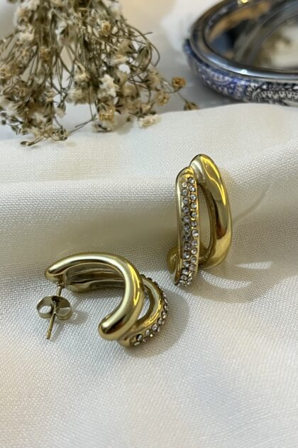 Oria Çelik Küpe Gold