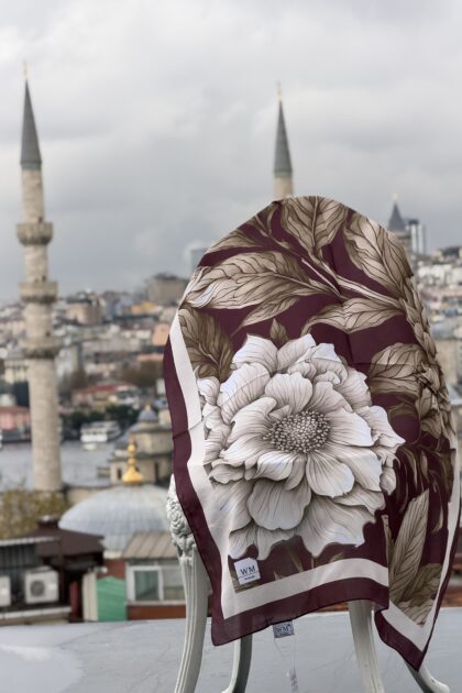 Fleur Soft Şal - Bordo